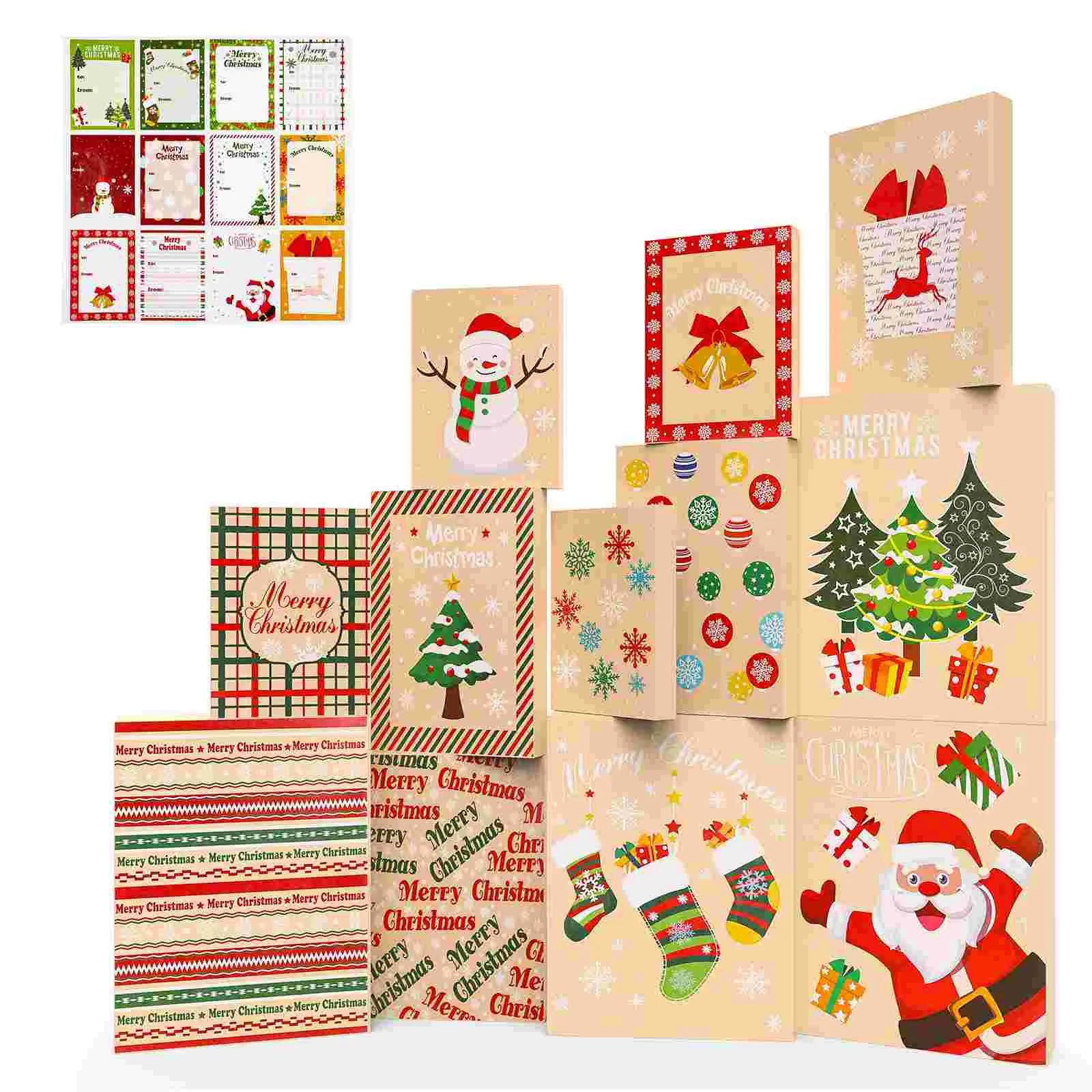 

Cabilock 12pcs Christmas Patterned Gift Boxes Clothes Presents Holder Package Boxes Holiday Treat Party Favors