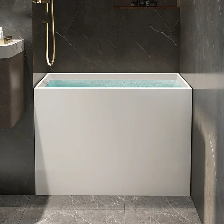 White Acrylic Freestanding Baby Bathtubs, Solid Square Surface, Cheap, Hot Sell 3