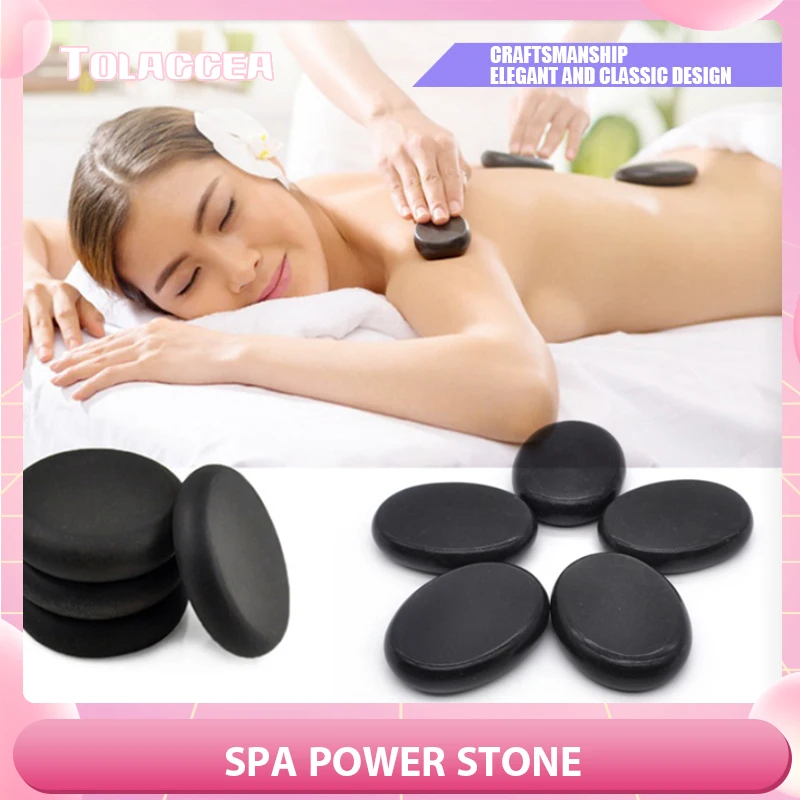 1/2/4Pcs Hot Stone Massage Set Riscaldatore Box Alleviare Lo Stress Assistenza Sanitaria Lava Basalto Round Spa Back Compress Strumento Di Massaggio P