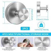 Suction Cup Hooks Waterproof Towel Coat Bath Robe Hook Holder Suitable for Bathroom Kitchen Glass Door Mirror Tile Organization 2