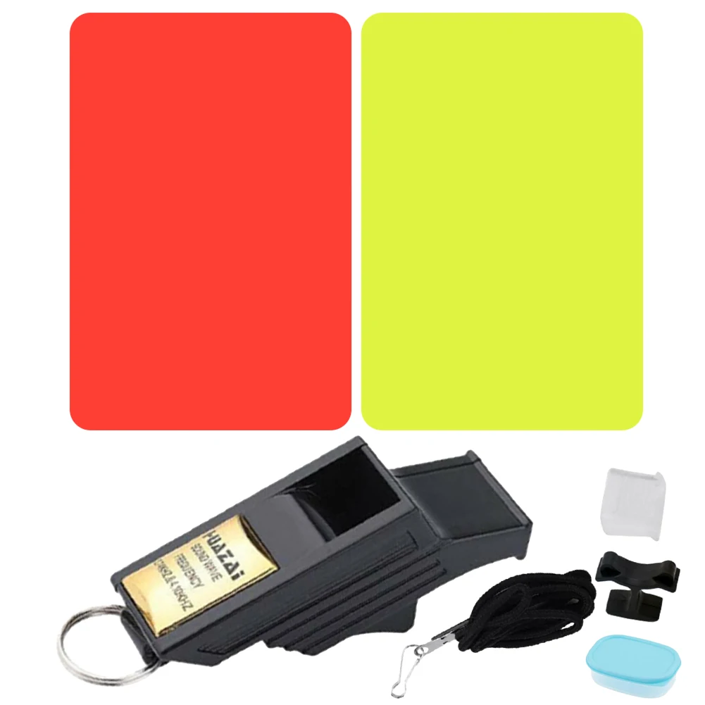 Football Whistle Referee Card Set Portable Warning Cards for Training