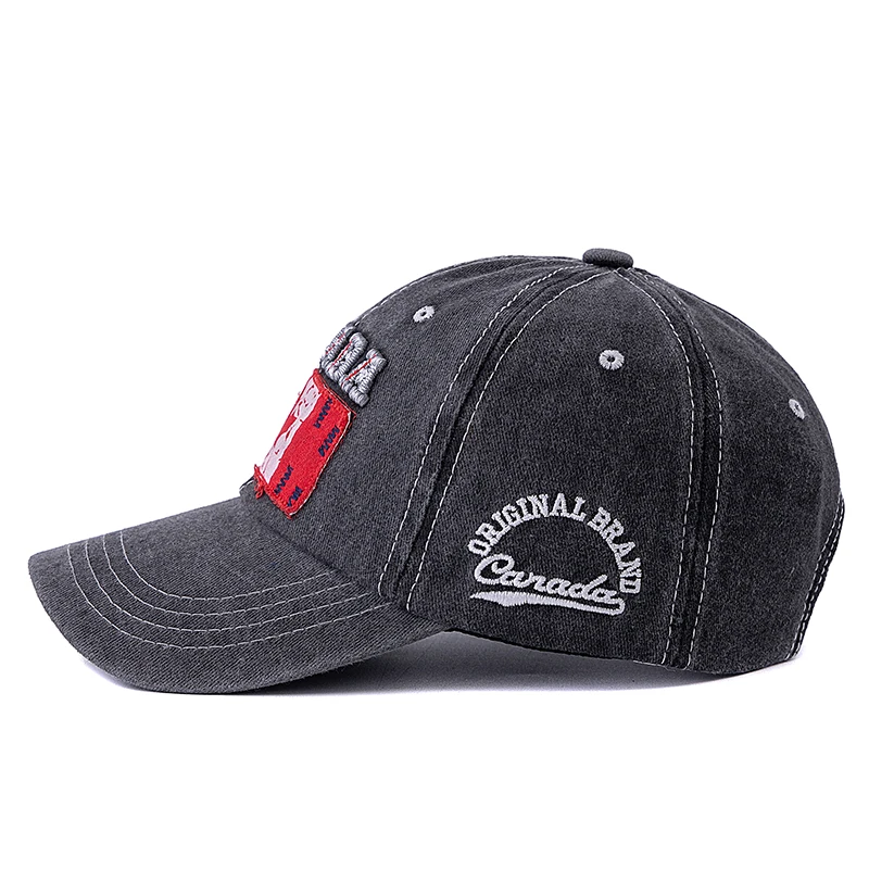 New Unisex Washed Cotton Vintage Baseball Cap High-Quality CANADA Flag Embroidery Pattern Outdoor Sports Hat For Men And Women