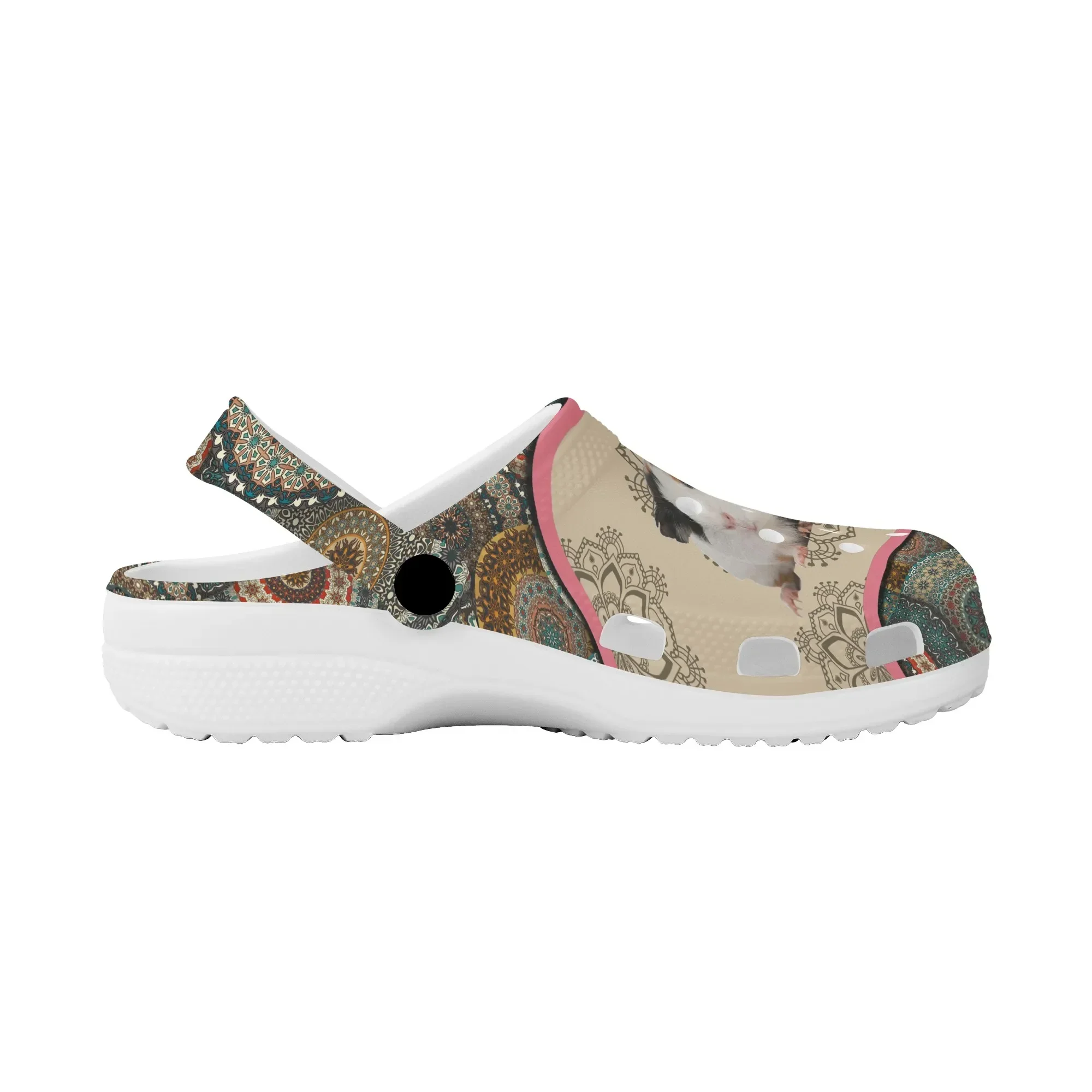 Guinea Pig Tribal Design Casual Sandals Outdoor Indoor Non-slip Heel Strap Garden Shoes Lightweight Flats Slippers Female