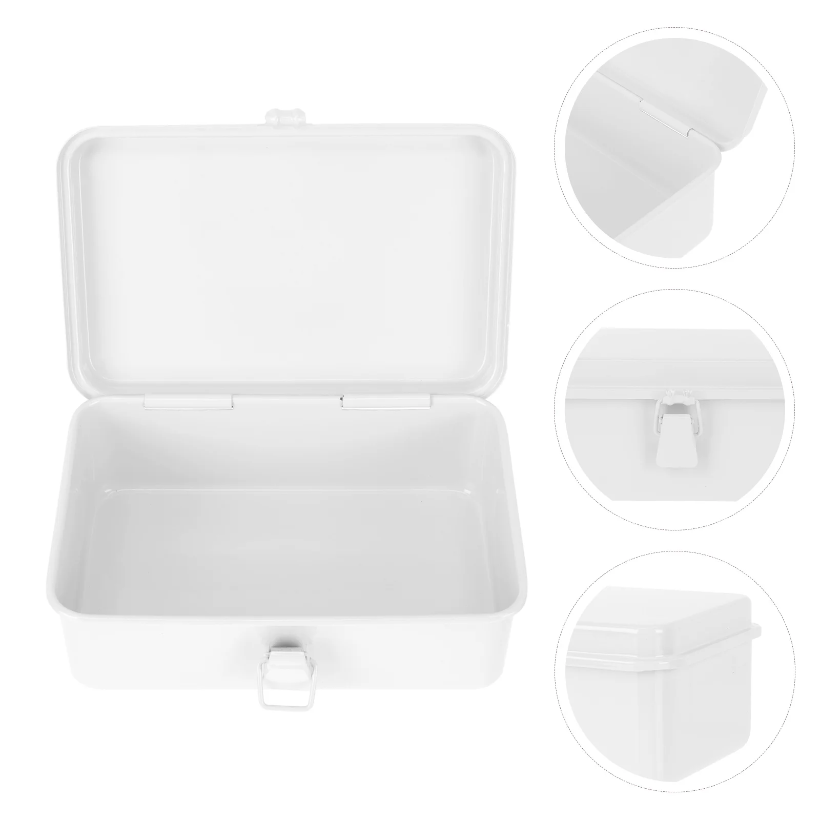 

Cabilock Snack Containers Metal Hinged Tin Box Container Tinplate Storage Box With Lock Desktop Storage Tin Canister