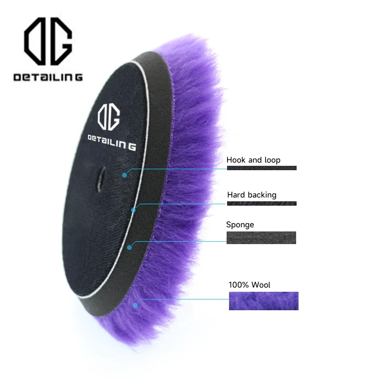 DETAILING 5"/6" Wool Polishing Disc Car Waxing Polishing ing Pad Car Paint Care Polisher Pads Auto Washing Accessories car polishing pad car polish pad wool polishing pad