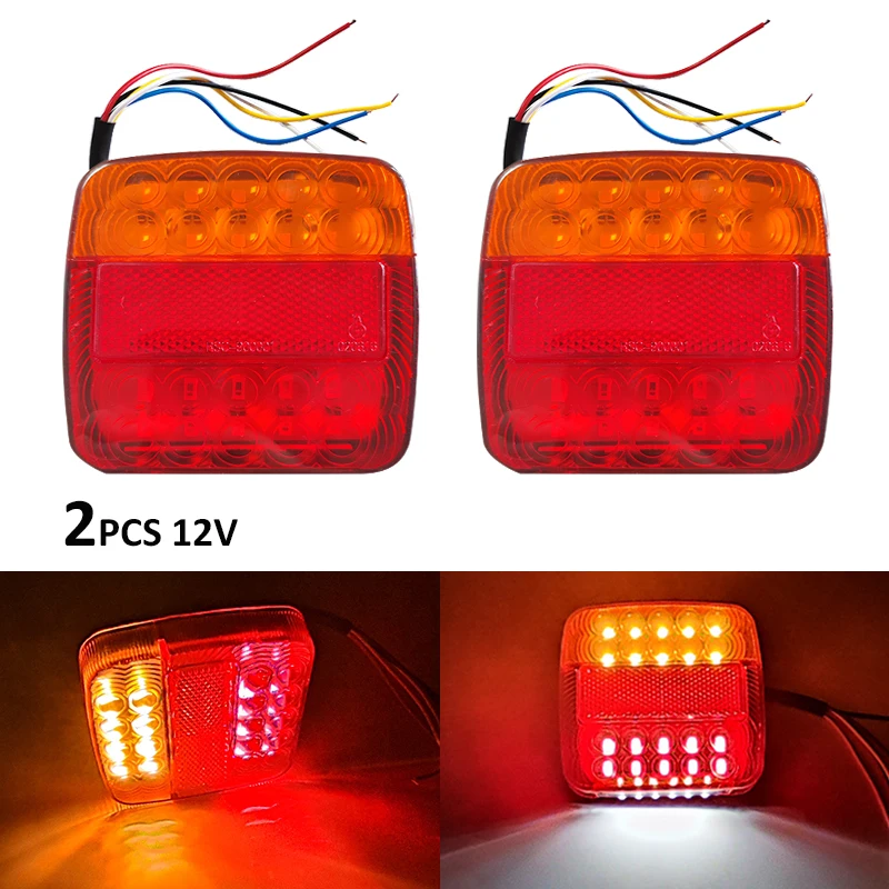 12V 26LED Truck Rear Tail Light LED Turn Signal Indicator Waterproof Brake Light For Car ATV RV Trailer 1 Pair