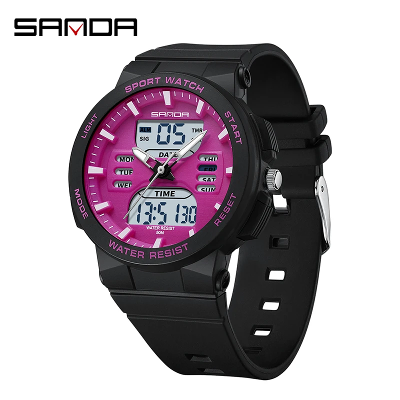 SANDA Women's Fashion LED Digital Sport Watch - Waterproof Casual Quartz Timepiece