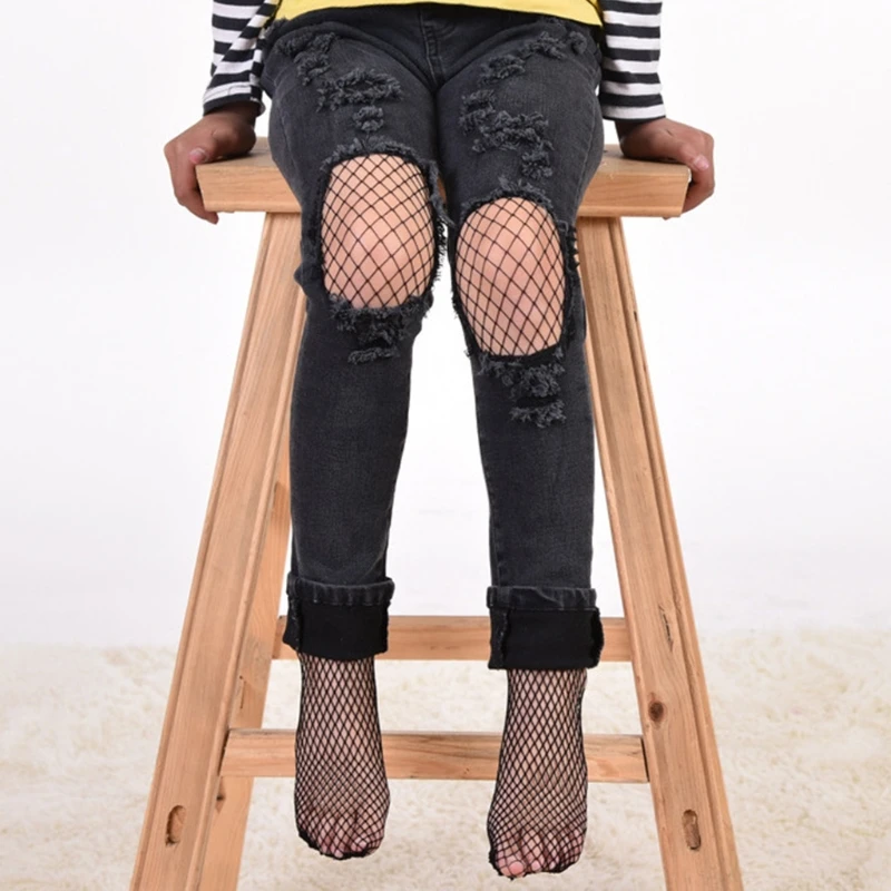 Fashion Fishnet Pantyhose Tights Children Black Net Grid Stocking Stuffers Kids Girls Mesh Stockings kids pantyhose fishnet stockings