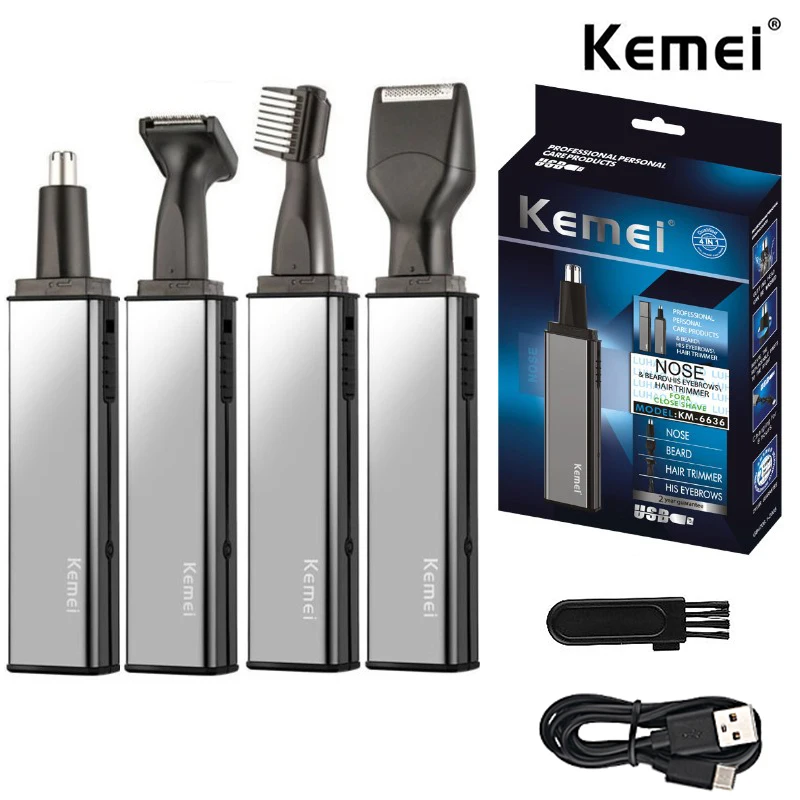 

Rechargeable electric all in one hair trimmer for men beard stubble trimmer and shaver eyebrow trimmer nose ear grooming kit