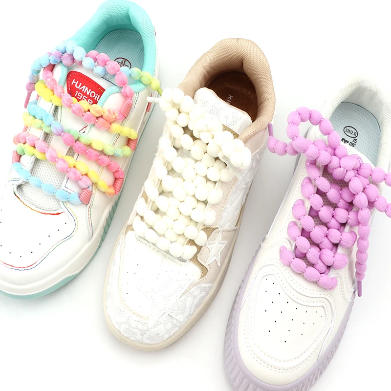 Colorful Round Beaded Shoelaces for Sneakers