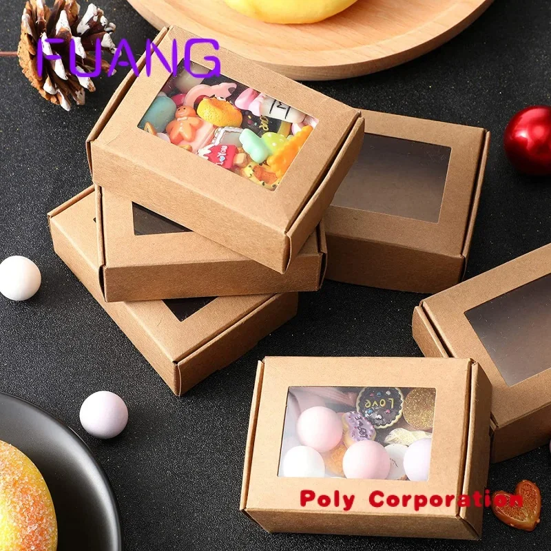 

Custom Promotion Brown premium custom gift candy bread snacks birthday party kraft paper cartonpacking box for small business