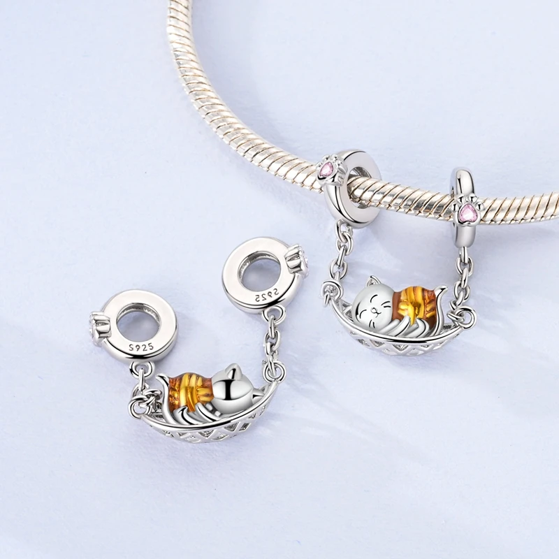 Original Sterling Silber Charms Perlen Dreamcatcher Kaffee Parfüm Anhänger passen Frauen Armband DIY Schmuck Geschenk – Detail 9