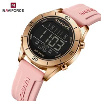 NAVIFORCE Original Fashionable Ladies Digital Wristwatch Silicone Strap 3ATM Waterproof Watches Luxury Women Female Gifts Clock