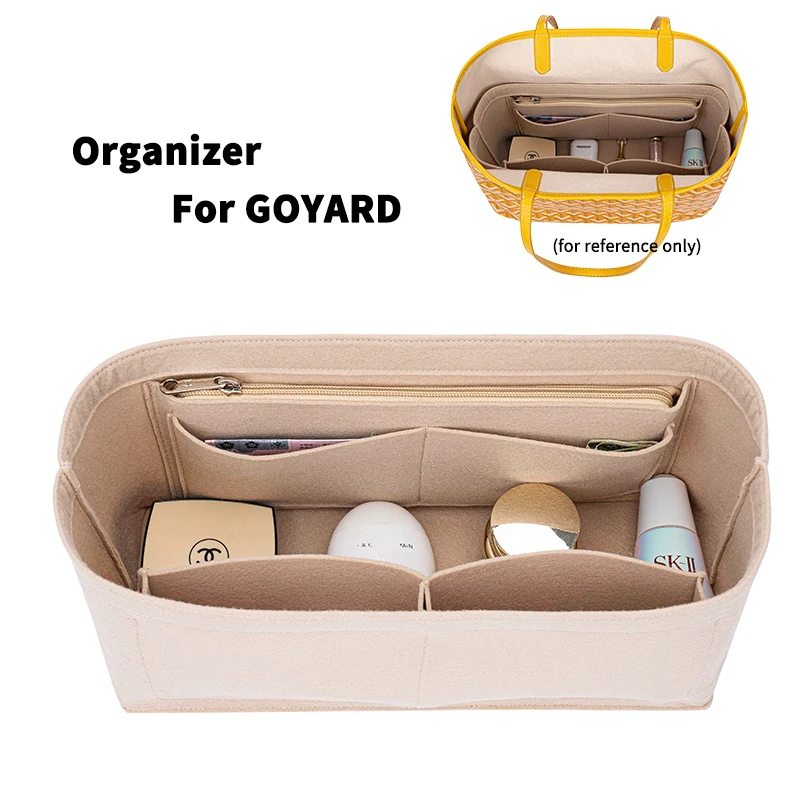 EverToner Felt Insert Organizer For Goyard GM PM Mini Tote Bag Womens  Handbag Inner Purse Travel Cosmetic Liner Bags Shaper - AliExpress