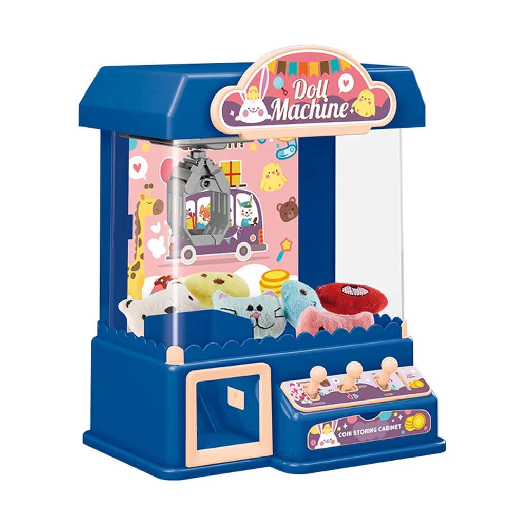 Doll Claw Machine Kids Coin Operated Play Game Clip Doll Toys with 10 Dolls 10 Capsule Sounds and Music Gifts for Girls and Boys 4