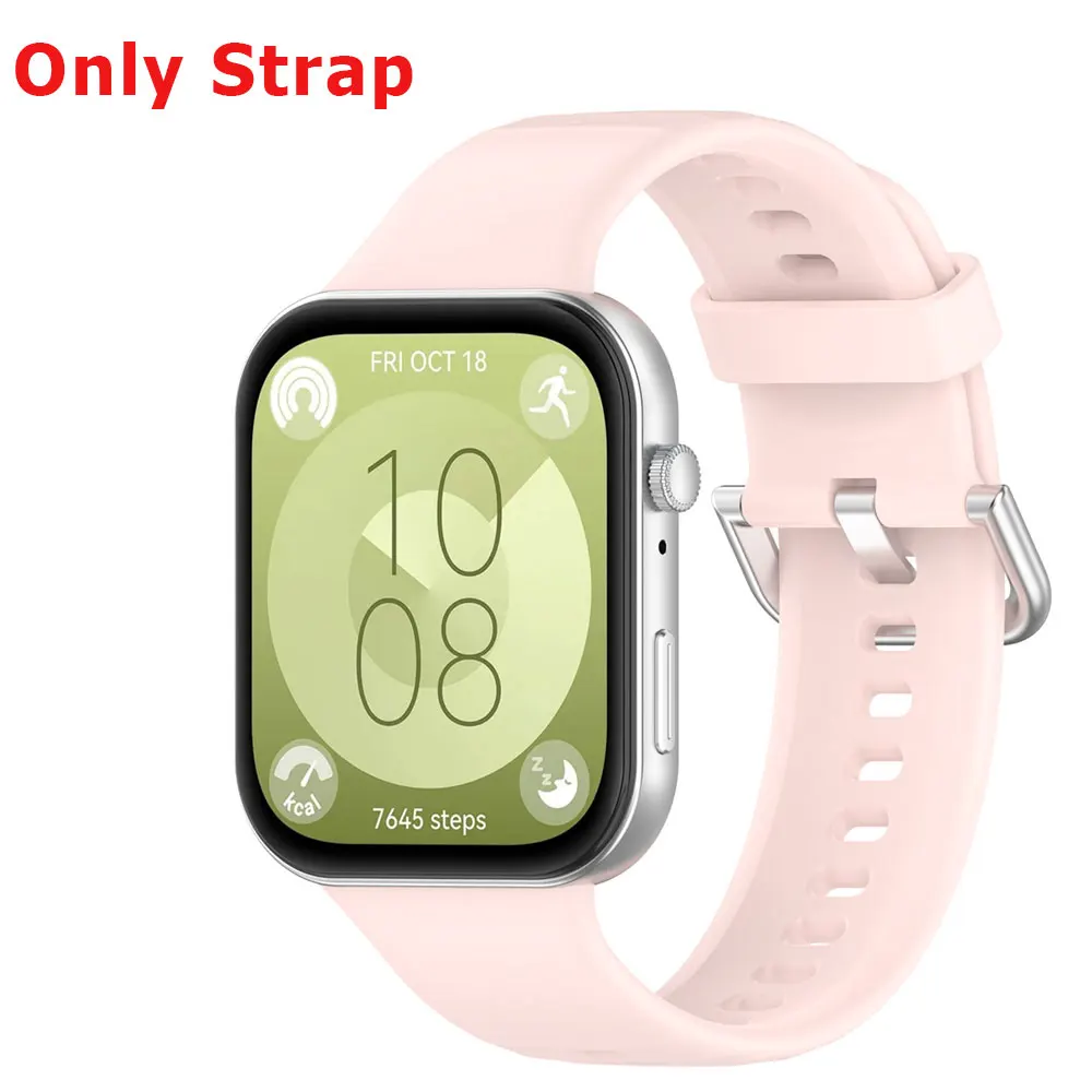 Silicone Watch Strap with Protective Case for Huawei Watch Fit 3: All-In-One Band and Screen Protector Combo