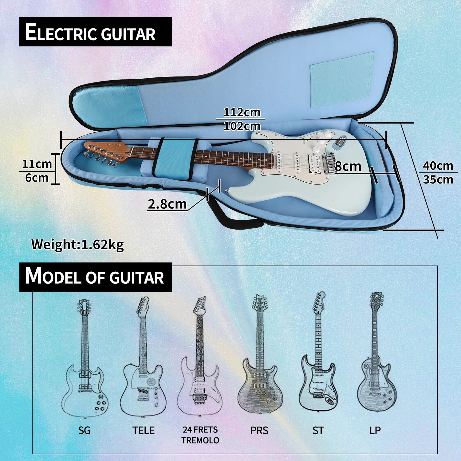 FOALS 드림 버블 시리즈 컬러풀한 기타 긱백 저장 공간이 매우 넉넉한 긱백(기타)
