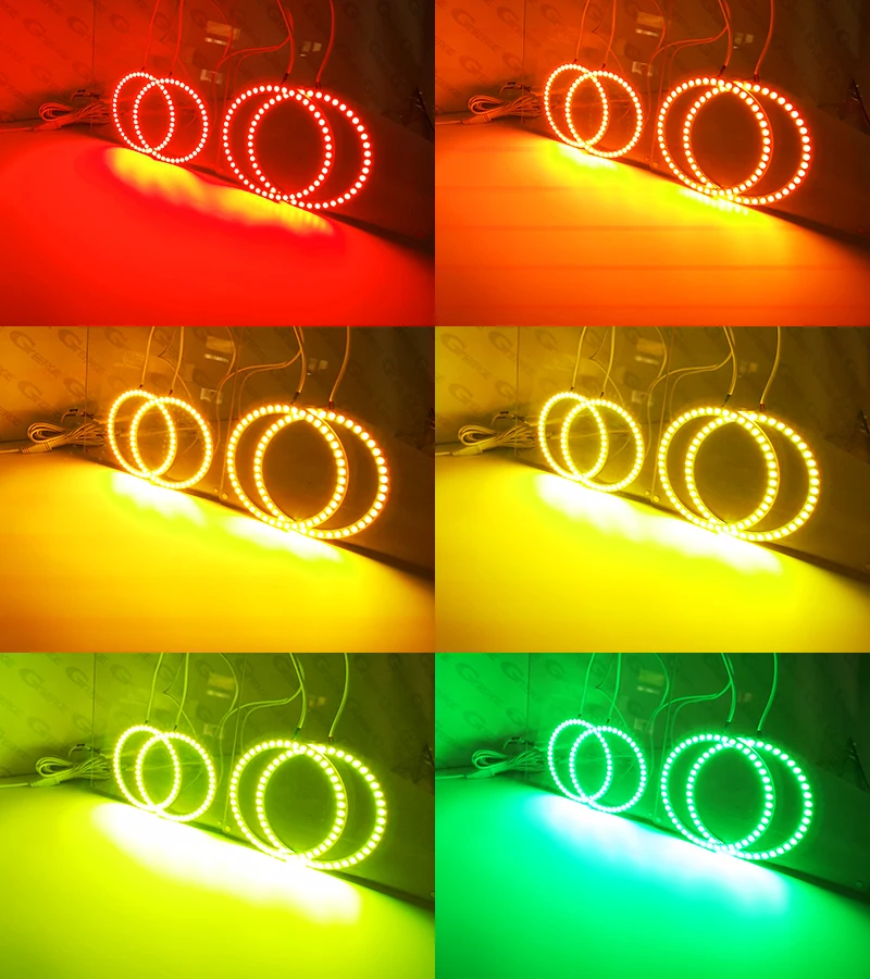 혼다 인테그라 DC5 아큐라 RSX 2005 2006 주간 주행등 블루투스 앱 멀티 컬러 울트라 브라이트 RGB LED 엔젤 아이즈 키트 헤일로 링