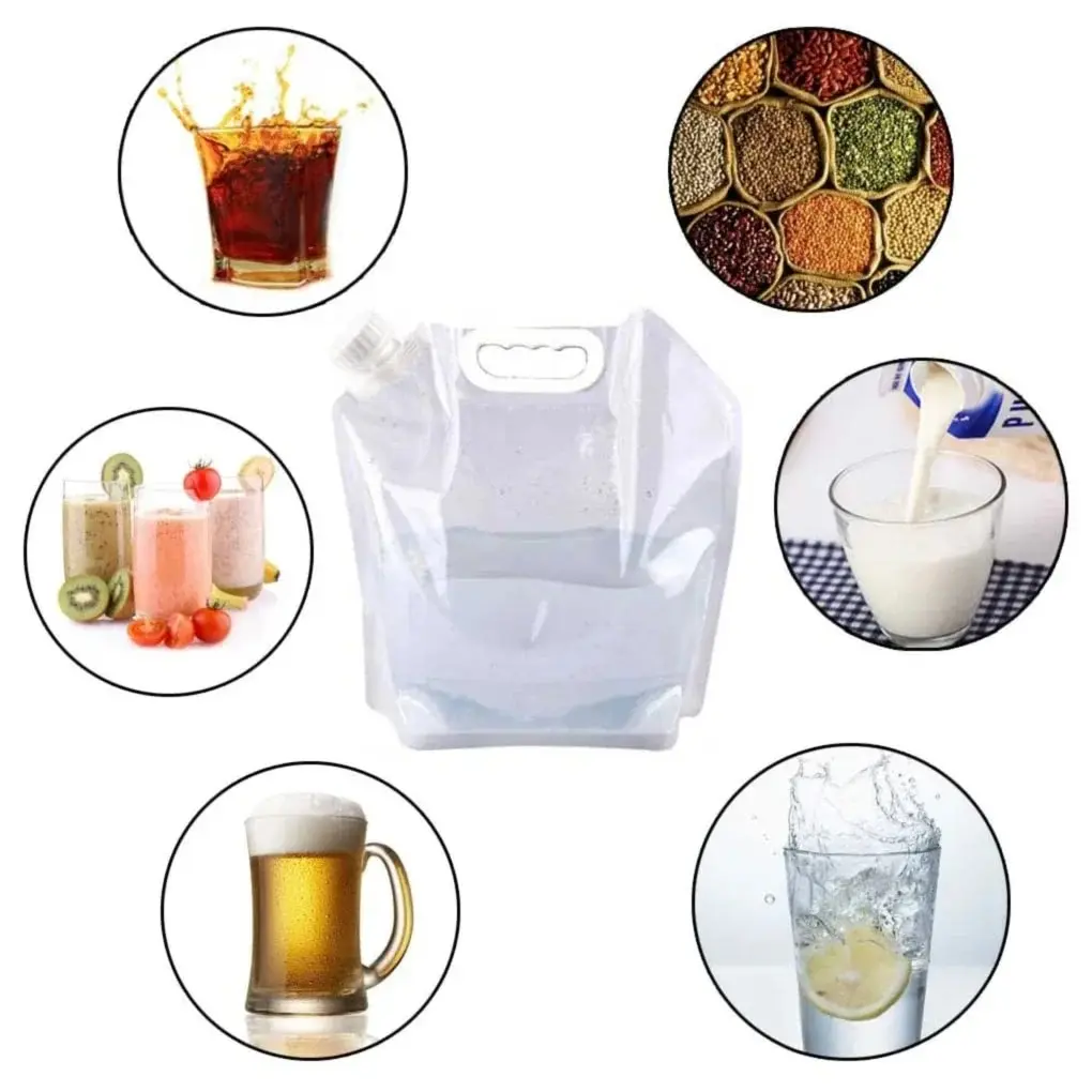 Water Container 5/10L Portable Water Bag Folding Bucket Water Container Jug Bottle Pouch Outdoor Travel Camping with Handle Camping Supplies