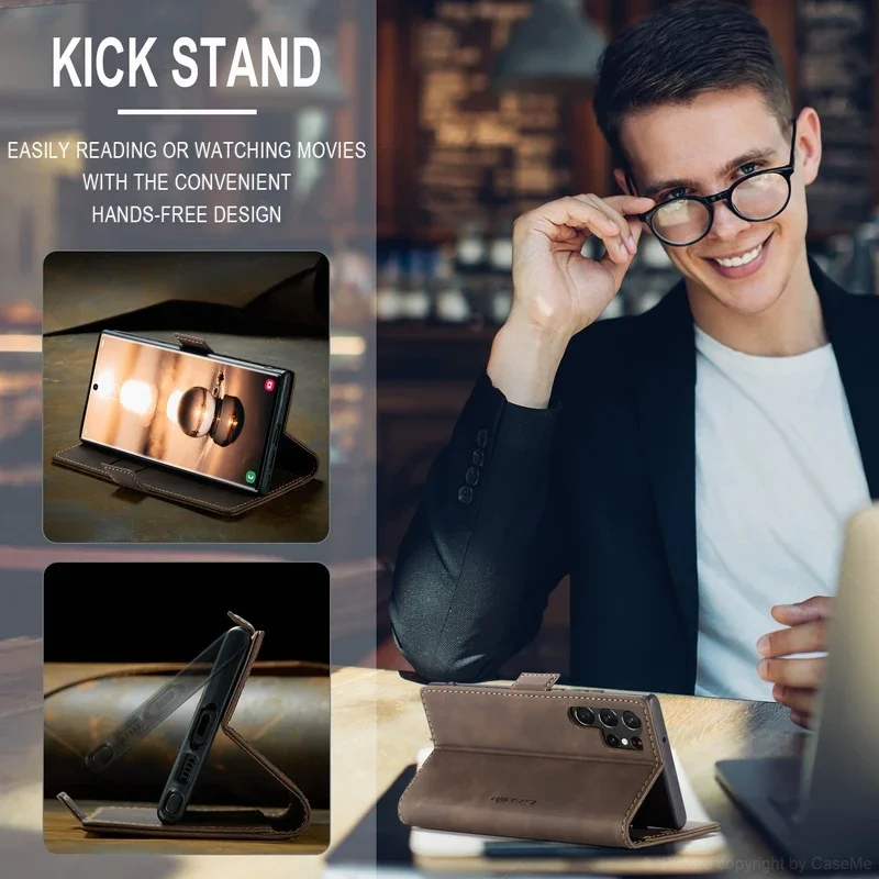 Elegant Leather Wallet Flip Phone Case with Stand and Card Holder