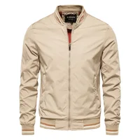 Nouvelle veste homme printemps-automne - manteau coupe-vent décontracté et léger avec fermeture éclair, col et poignets côtelés rayés. 4