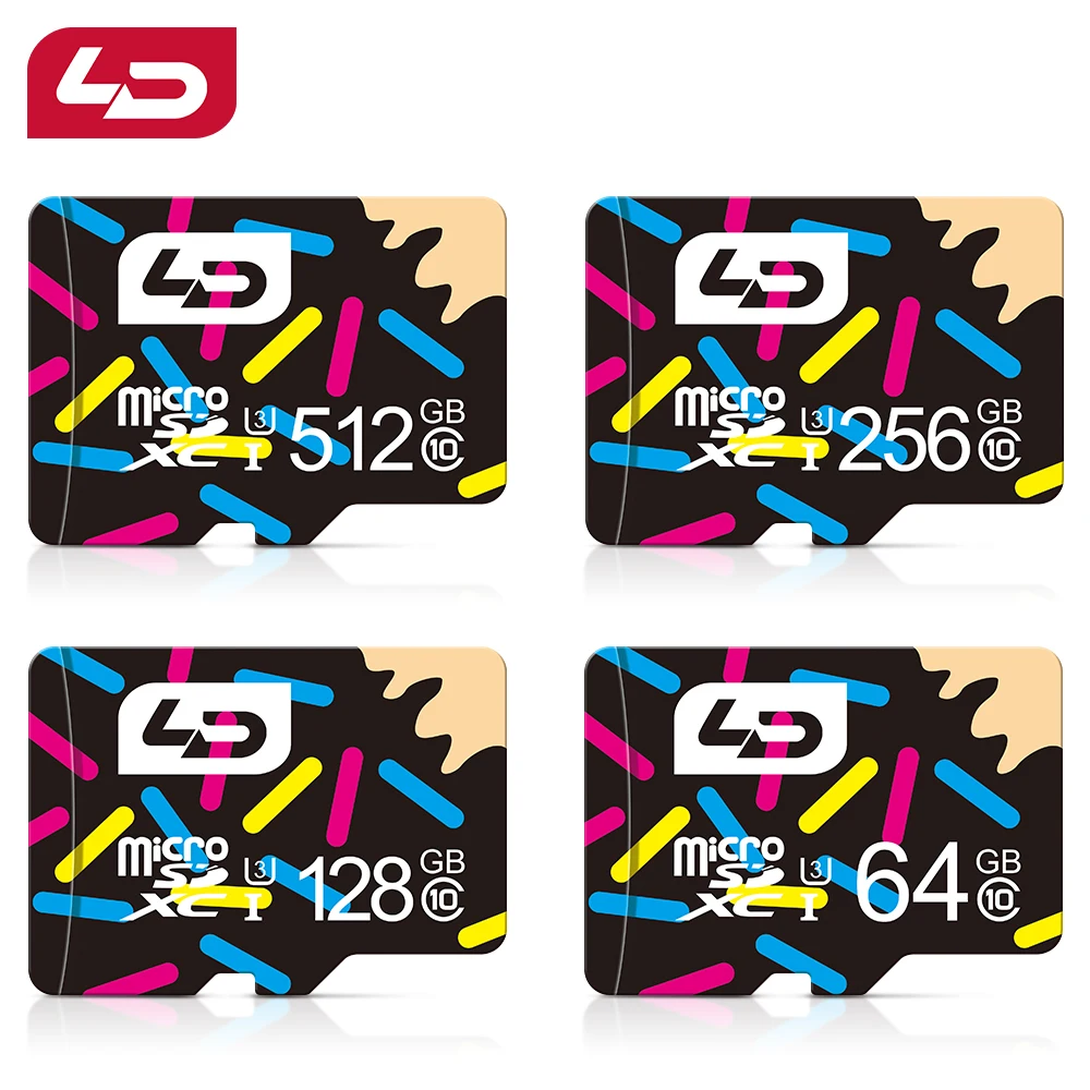  LD Microsd 메모리 카드, MicroSDHC Class10 SD 카드, TF 카드, 256GB, 128GB, 64GB, 1TB, 512GB, 32GB