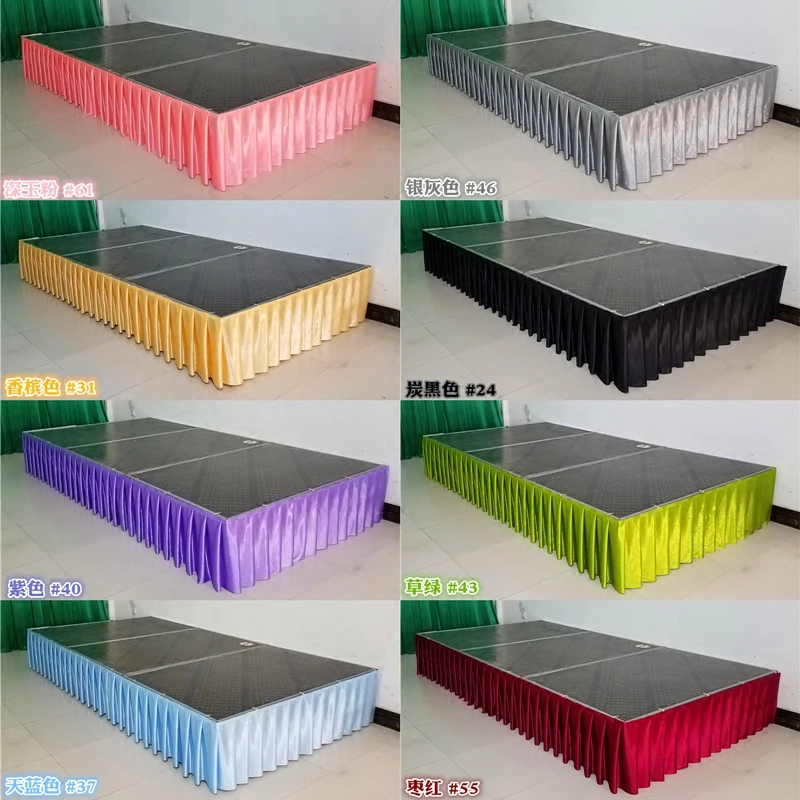 White Pleated Table Skirt Wedding Backdrop Curtains for Table Clothes Cover Wedding Stage Skirting for Event Party