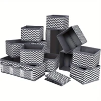 12pcs Dresser Drawer Organizers - Sturdy Fabric, Foldable, Versatile  Boxes and Wardrobe Dividers - Perfect for Socks, Underwear 1