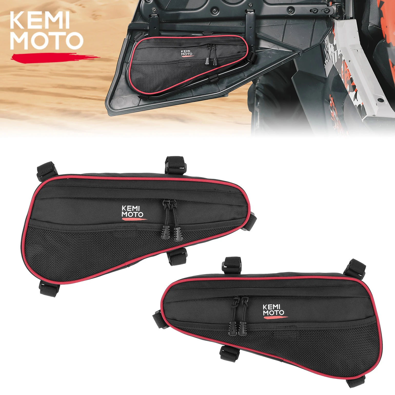 KEMIMOTO Rear Lower Door Bags Compatible with Polaris RZR XP 4 1000 Turbo S 4 1000 XP 4 Turbo S 4 900 Cab Pack Storage Tool Bags