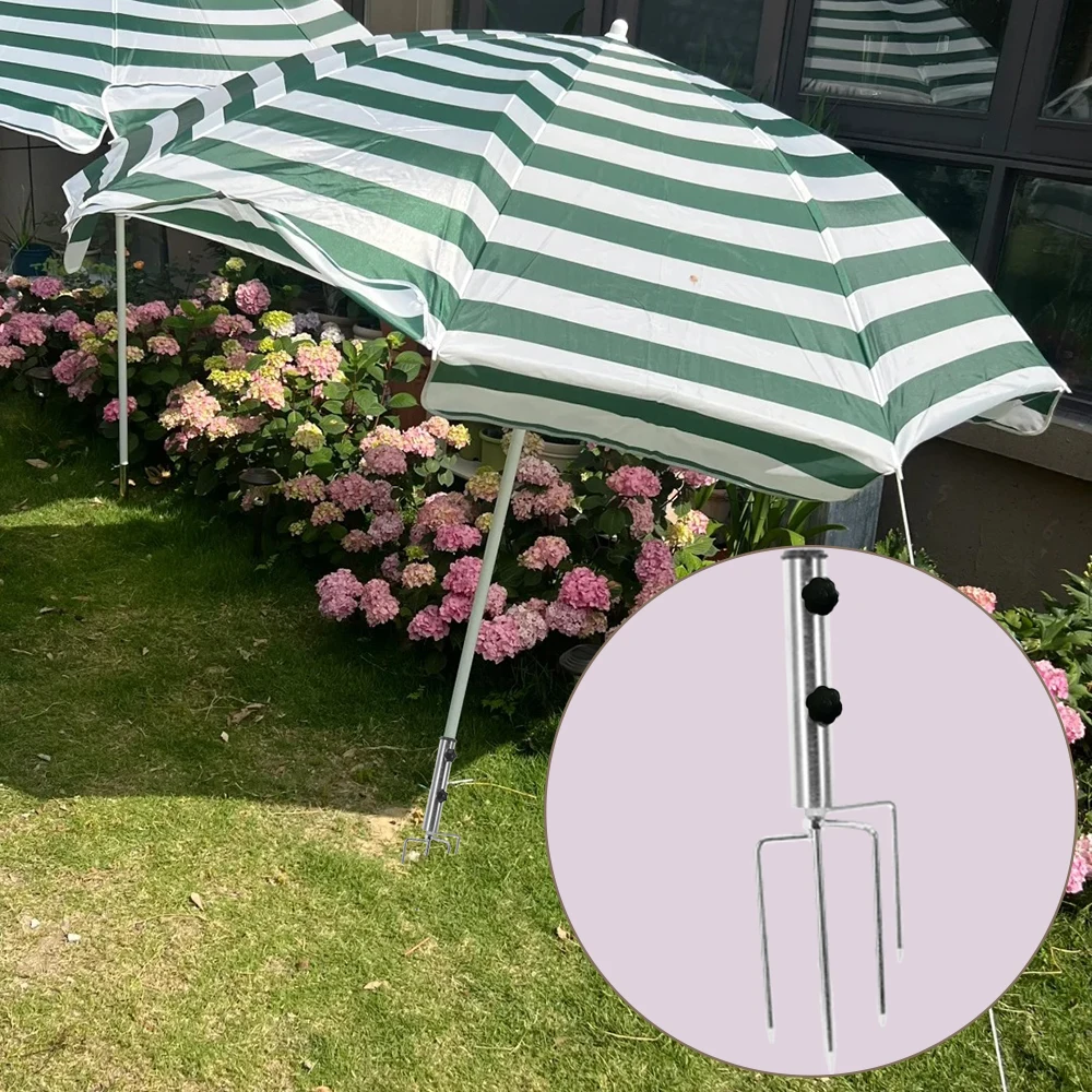 1pcs Metal Umbrella Ground Plug Courtyard Terrace Grass and Sand Umbrella Stand Four Legged Ground Plug Easy to Remove