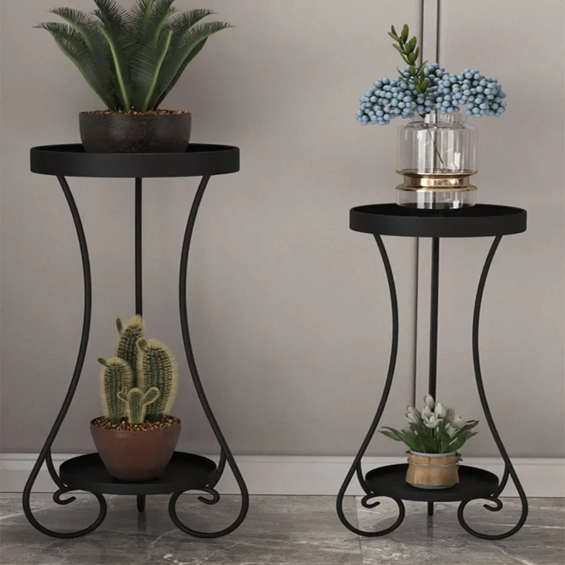 Nordic Stand Potted Flower Flower Display Shelf Floor Standing Iron Holder for Entryway Pot Office Yard Decor