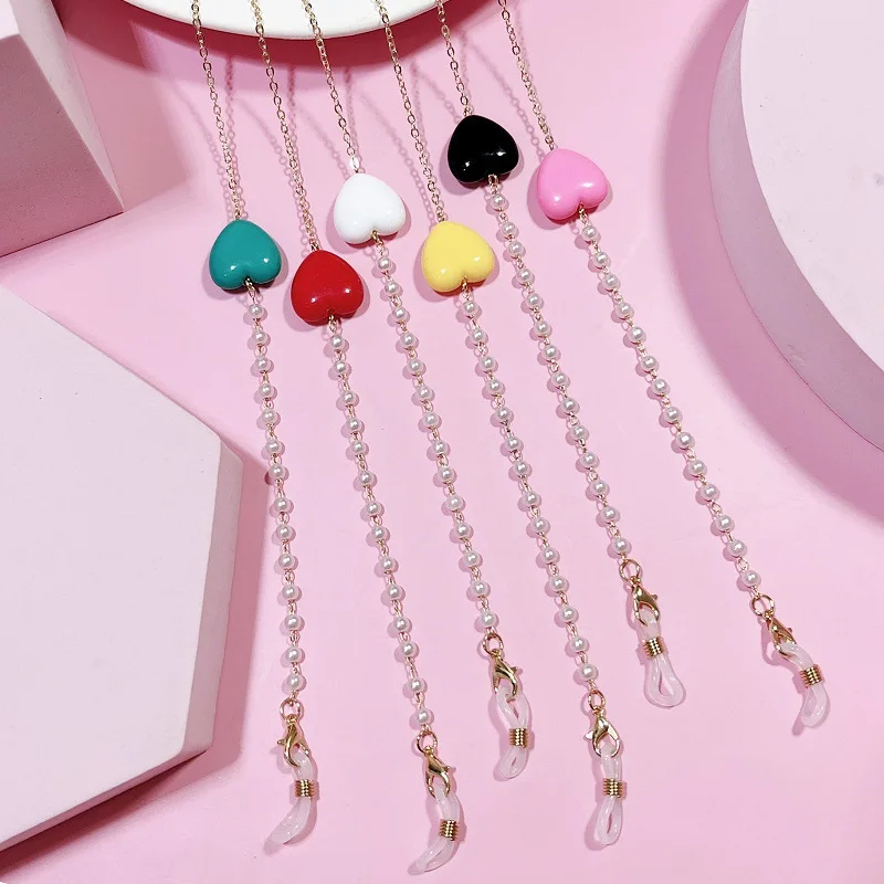 

Love Glasses Chain For Children Colorful Anti-lost Mask Chain Lanyards Neck Strap Cord Sunglasses Rope Eyewear Jewelry Gift