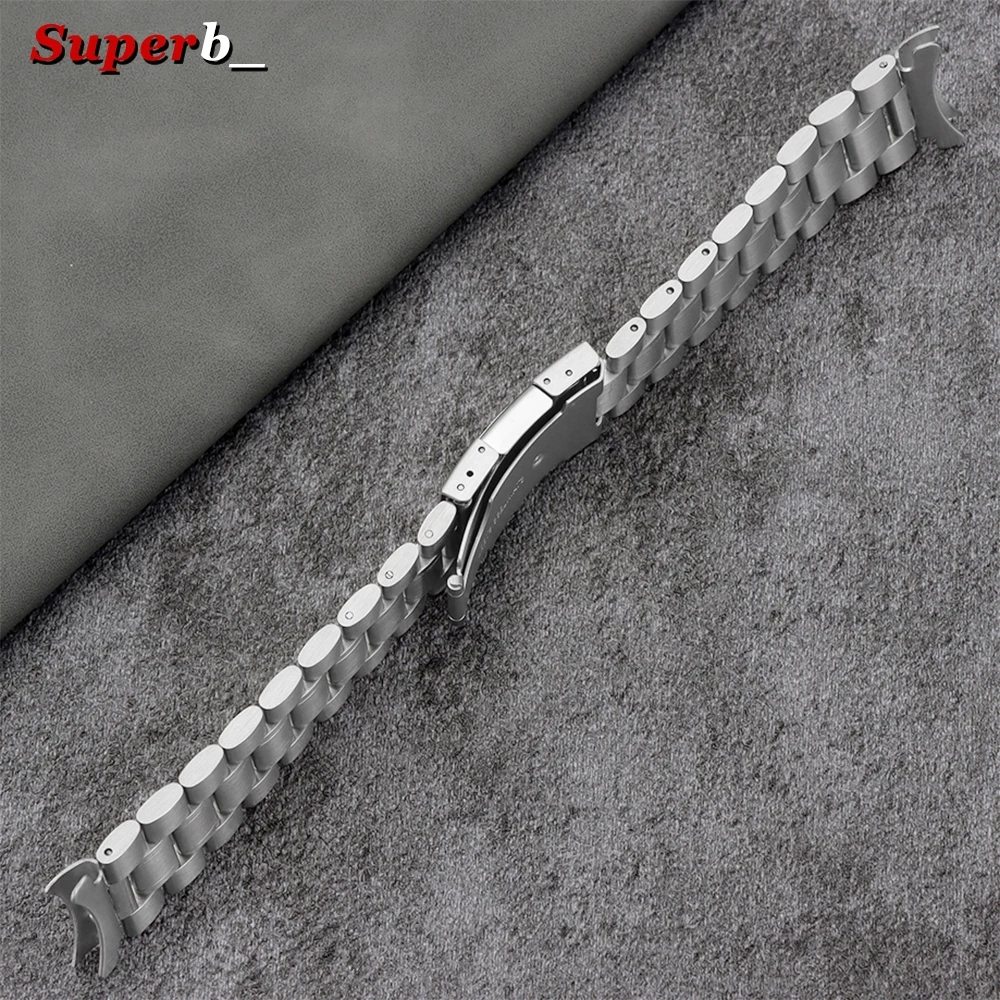 Elegant Silver and Gold Stainless Steel Watch Band Bracelet with Tools