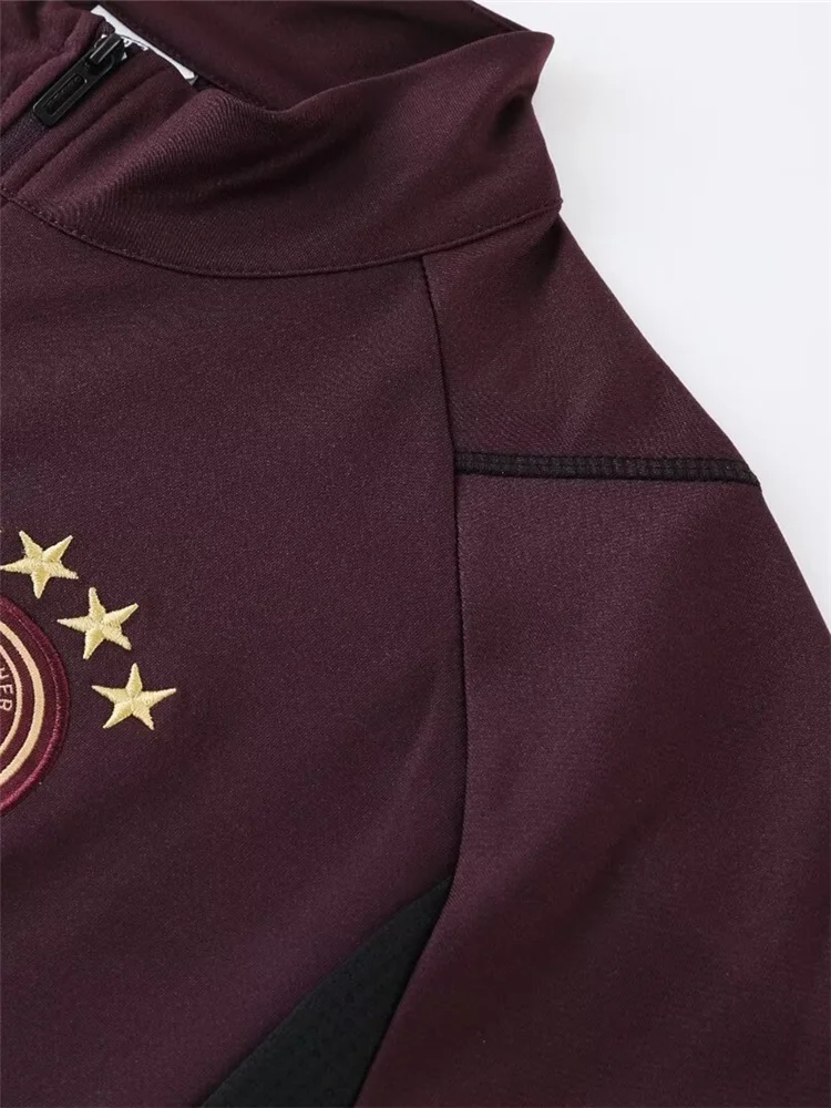 Sports Set Men's Sports Set German Fans Half Zipper Jacket Training wear games Jerseys Soccer Kit Adult Tops and Trousers Casual Wear