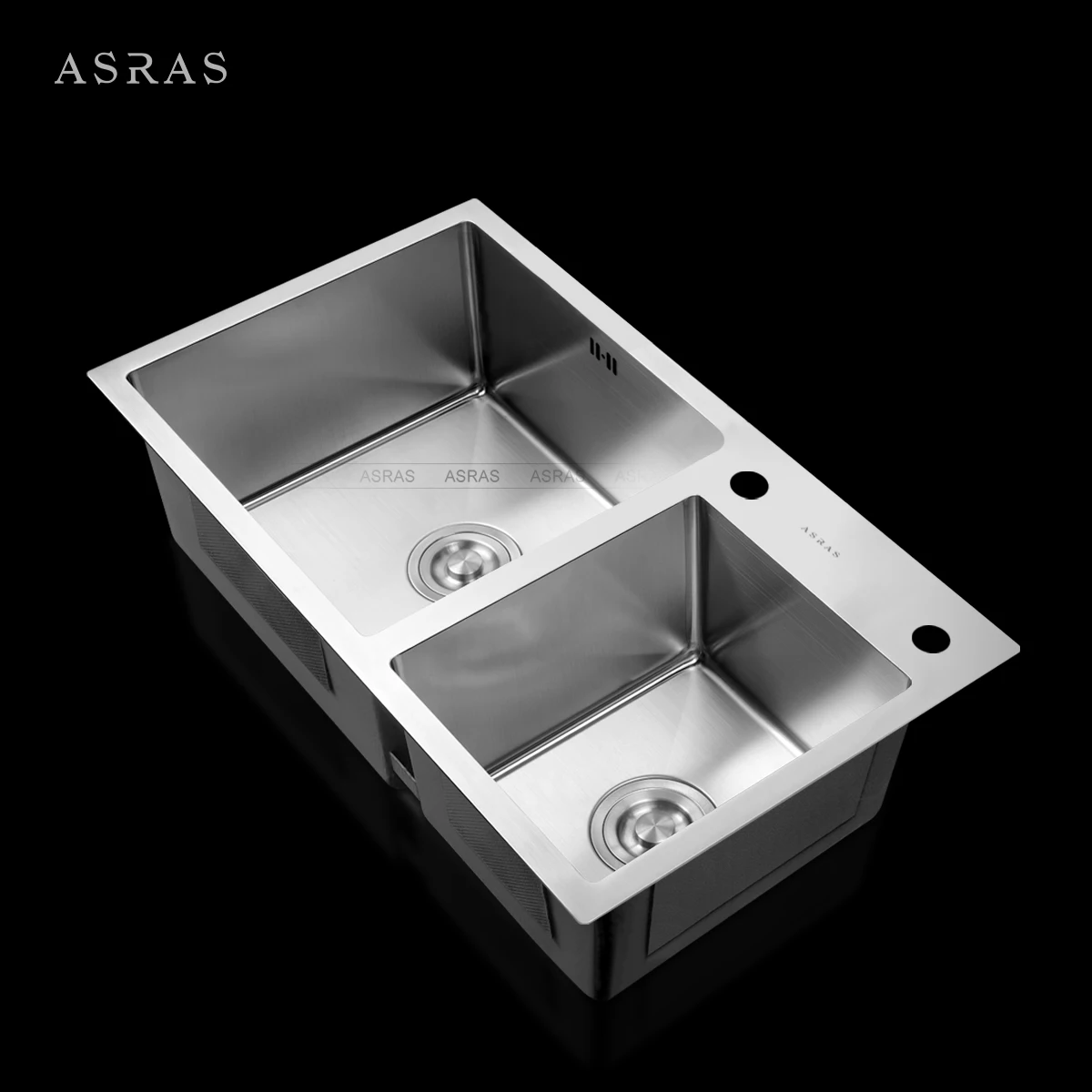 ASRAS 304SUS Stainless steel kitchen classic thick practical double basin sink, handmade 7843A 780-430mm