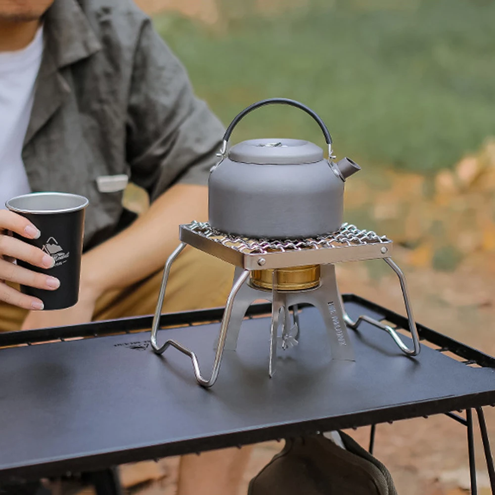 Stainless Steel Stove Stand Support Cross Stove Stand Rack Creative Cookware Accessory for Picnic Backpacking for Mountaineering