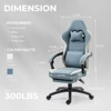 Gaming Chair Breathable Fabric Computer Chair with Pocket Spring Cushion, Comfortable Office Chair with Gel Pad and Storage Bag 3