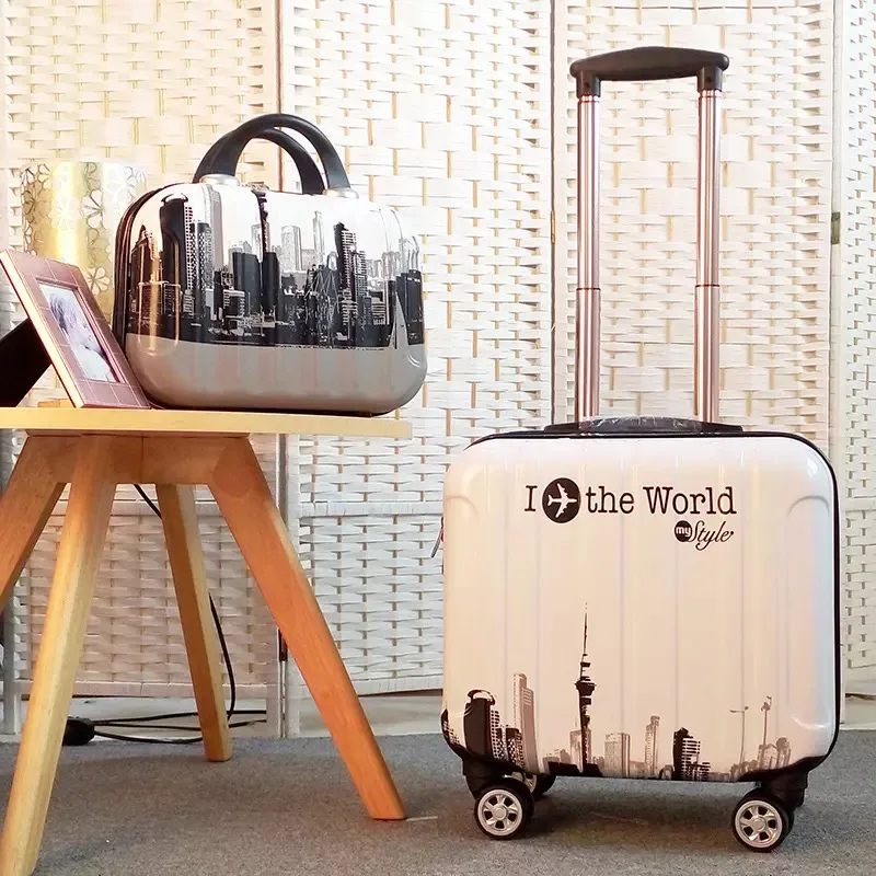 18'' kids Luggage set children's trolley suitcase on wheels travel carry on Rolling luggage Cabin suitcase Cute cartoon bag gift