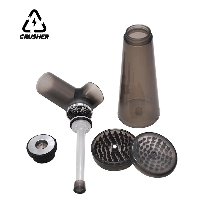 Hookah Pipes Smoking Pipe Kit Hookah Set 2 in1 Acrylic Hookah Water Pipe Grinder Kit Built in Filter Smoke Pipes Smoking Grass Removable Tobacco Hooka Shisha Set