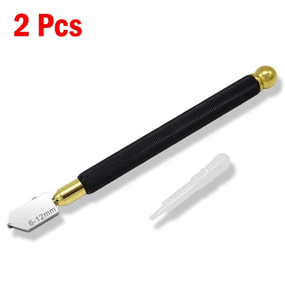 Glass Cutter 2PC Glass Knife Household Manual Multifunctional Tile Cutter Diamond Cut Thick Glass Roller Type Special Push Knife Manual Tools