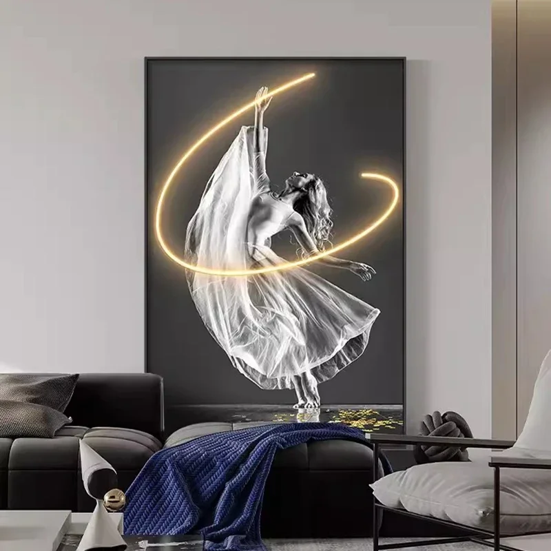 Luminous LED Girl Abstract Art Wall Lamp