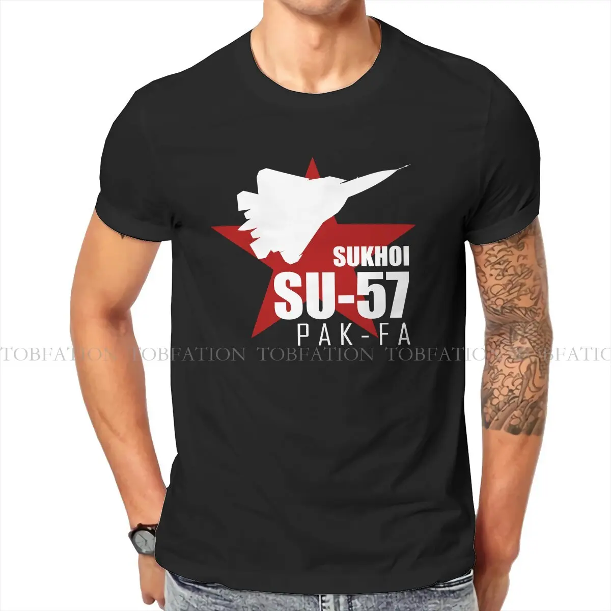 

Russian USSR CCCP Man TShirt Sukhoi Su-57 Individuality T Shirt Graphic Streetwear Hipster