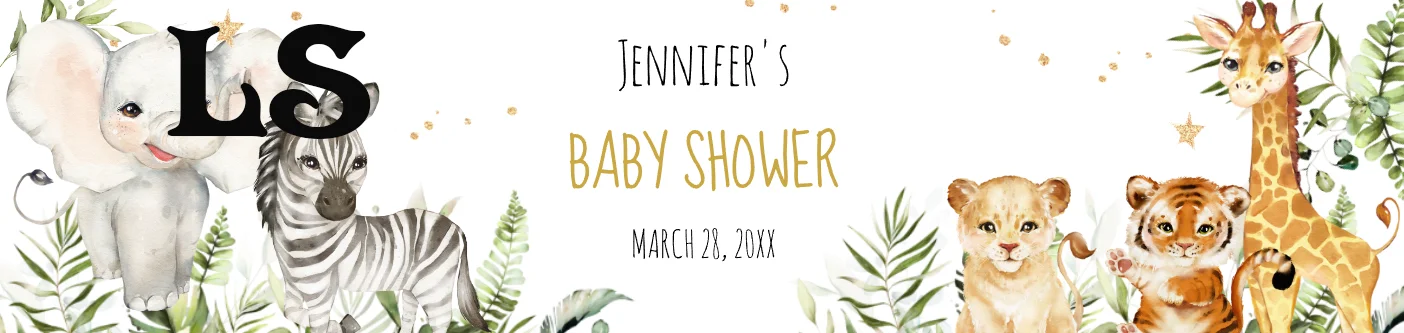 맞춤형 30 조각 야생 정글 동물 파티 유니콘 물병 스티커 라벨 첫 번째 야생 기념일 파티 베이비 샤워