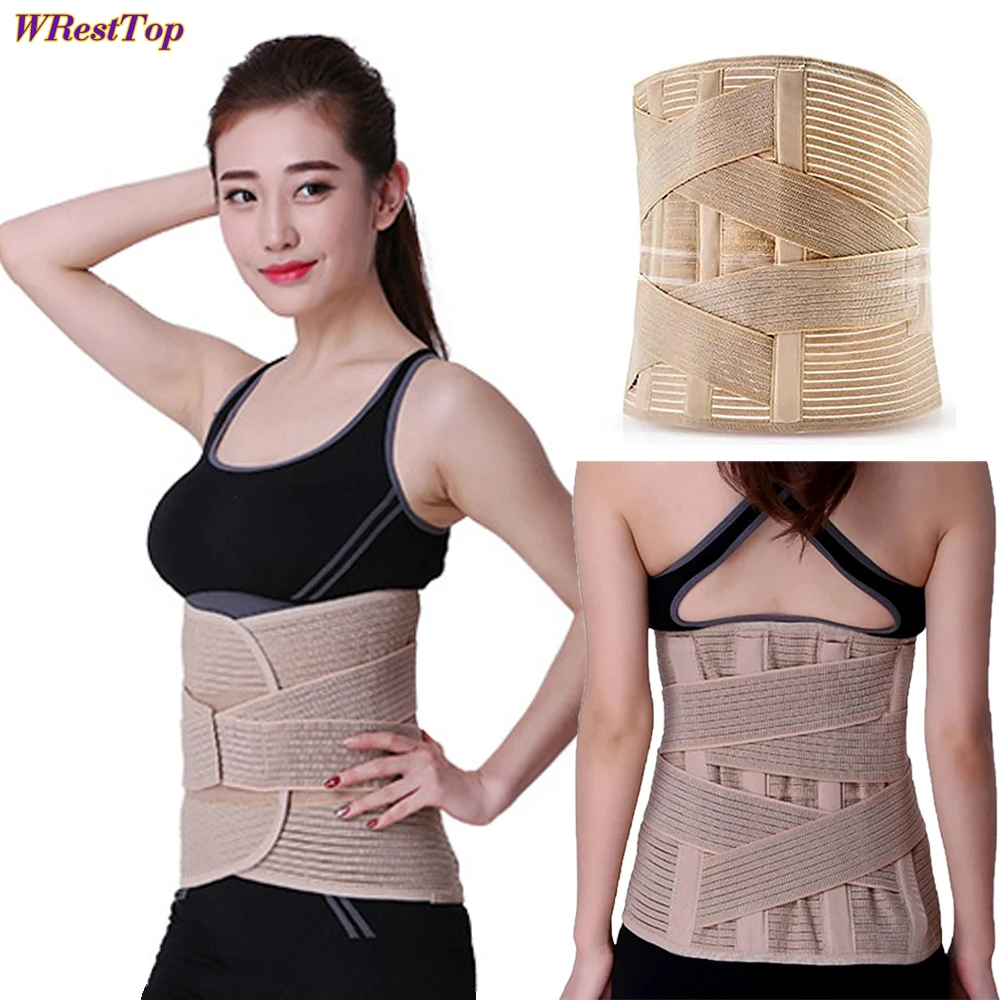 

WRESTTOP Waist Trainer Belt Adjustable Men Women Lumbar Lower Back Support for Herniated Disc, Sciatica, Scoliosis Pain Relief