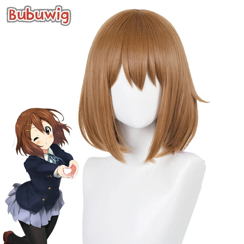 

Bubuwig Synthetic Hair Hirasawa Yui Cosplay Wigs K-On! Hirasawa Yui 33cm Women Short Straight Light Brown Bob Wig Heat Resistant