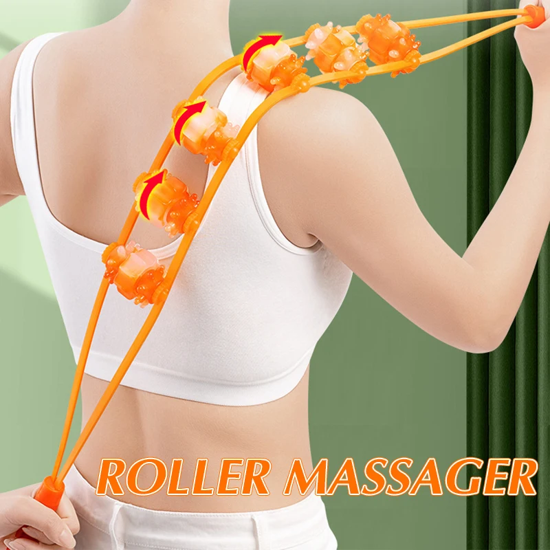 Plastic Back Puller Fitness Thin Back Shoulder Waist Massager Manual Roller Massage Gua Sha Tools Massage Artifact