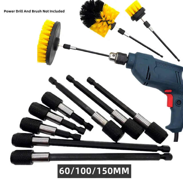 60/100/150mm 1/4 Batch Head Extension Rod Electric Drill Screwdriver Quick Transfer Lever Self-locking Extension Rod Hand Tools