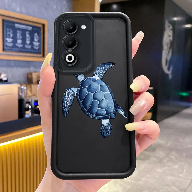 Shockproof Silicone Phone Case with Fish and Flower Print Design
