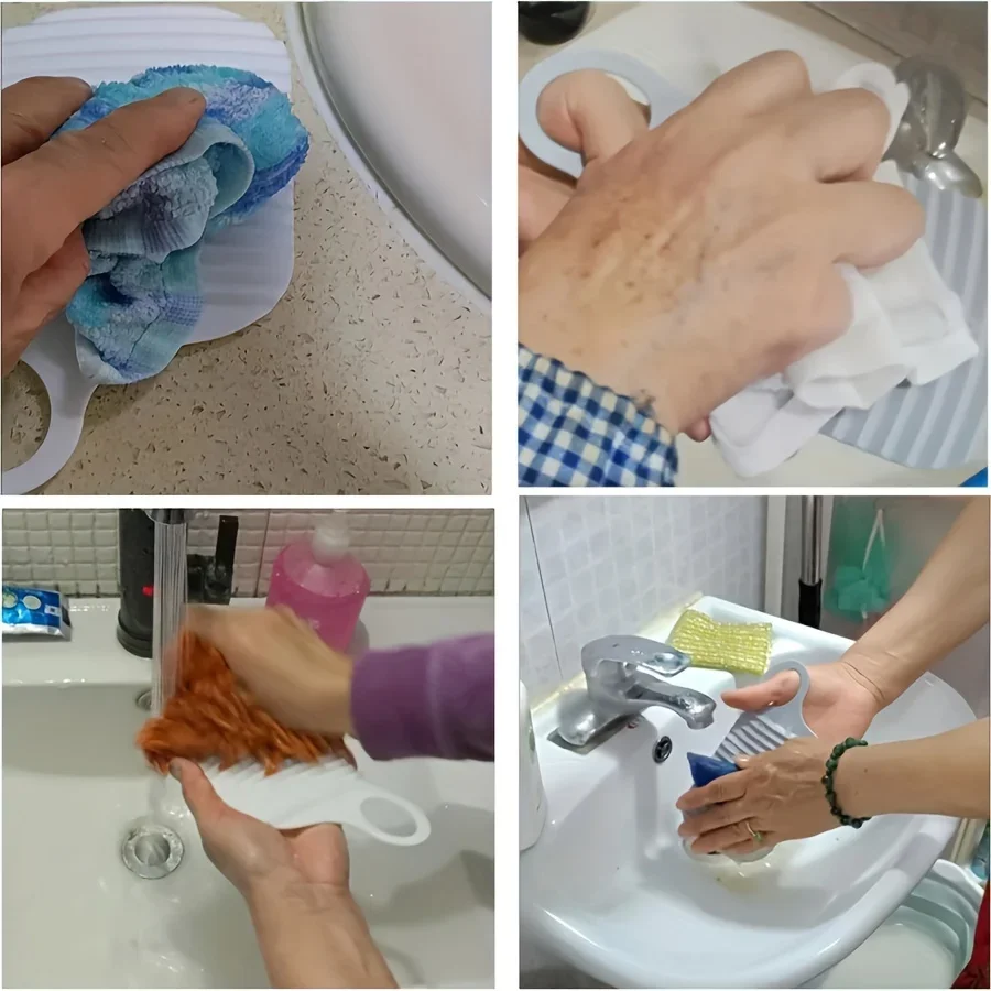 5pcs Portable Mini Laundry Board-Foldable Hand Wash Clothes Cleaner