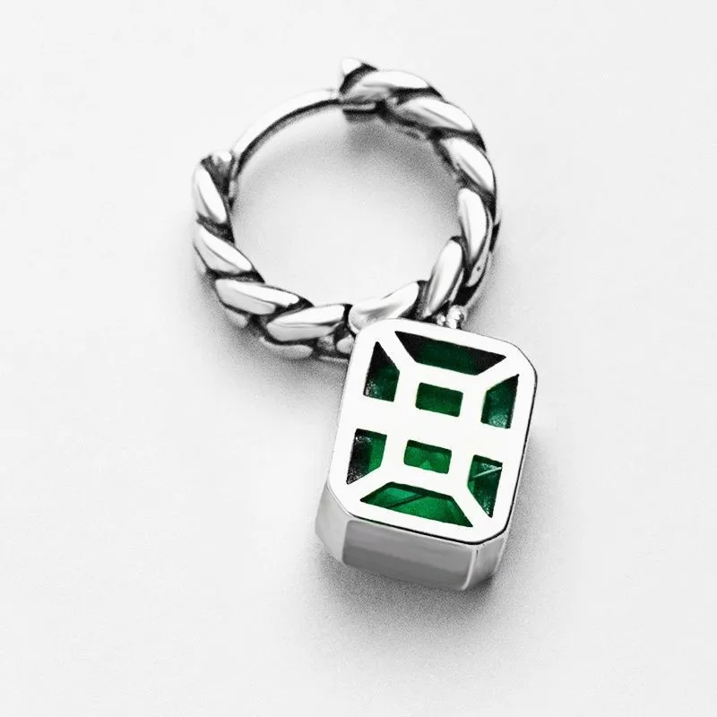 Luxury Green Zircon Hoop Earrings for Women Couples Delicate CZ Dangle Earring Party Jewelry Gifts